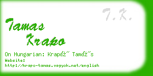 tamas krapo business card